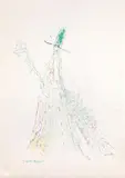 Gustav Peichl, Modischer Berggeist, mixed media on paper; unframed