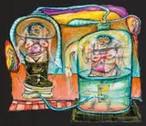 Franz Ringel, Untitled, 1974, mixed media on paper; framed
