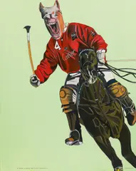 Deborah Sengl, Jokey, 2003, oil on canvas; unframed