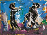 Hubert Schmalix, Untitled, mixed media on paper; framed