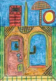 August Walla, Picture for the lovley friends, mixed media on paper; framed