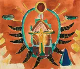 Max Weiler, Die Ältesten umgeben die Mandorla, 1950, watercolour and pencil on paper; unframed