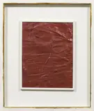 Franz West, Untitled (Inspiration), 1975, varnish on collaged ground (cardboard); framed