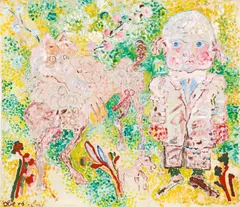 Untitled by Oswald Oberhuber, oil on canvas; unframed and without stretcher frame, sold Nov 2016