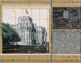 Christo, Reichstag, 1994, mixed media, collage on cardboard with plexiglas-frame; framed