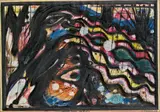 Arnulf Rainer, Apollo und Vampire" (Apoll and vampires), 1967, mixed media on paper; framed