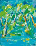 Winding Road by Otto Muehl, 1983, oil on canvas; framed, sold Nov 2016