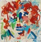 Head with red hair by Otto Muehl, 1982, oil on canvas; unframed, sold Nov 2016