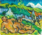 Vincent with a boy by Otto Muehl, 1984, oil on canvas; unframed, sold Nov 2016