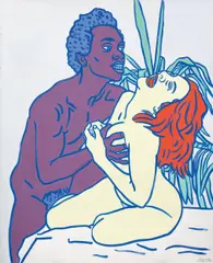 Otto Muehl, William and Virgi (Accidents in the household), 1986, tempera on canvas; unframed