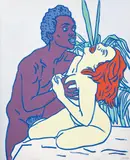 Otto Muehl, William and Virgi (Accidents in the household), 1986, tempera on canvas; unframed