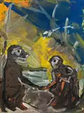 Siegfried Anzinger, Untitled, 1980, oil on canvas; framed