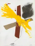 Antoni Tàpies, Untitled, mixed media, collage on paper; framed