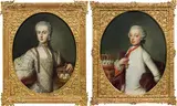 Archduke Joseph (later Emperor Joseph II., 1741-1790) & Isabella of Parma (1741-1763) (a pair) by circle of Johann Josef Zoffany, c. 1760, oil on canvas, sold Oct 2016