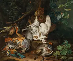 Philipp Ferdinand de Hamilton, Hunting still life with birds, 1738, oil on canvas