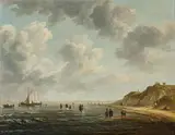 Beachscape with Dunes, Boats and Figures by circle of Jacob van Ruisdael, oil on panel, offered Oct 2016