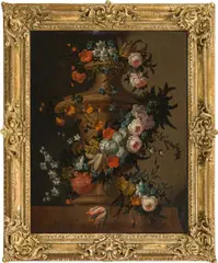 Peter Frans Casteels, Flower still life, oil on canvas