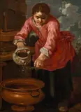 A young woman washing a glass ("Allegory of water") by called Monsù Bernardo Bernardo Keilhau, oil on canvas, offered Oct 2016