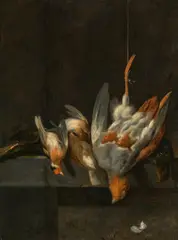 Jan Vonck, Hunting still life with birds, oil on panel