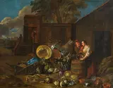 The vegetable sellers by circle of Bernaert de Bridt, oil on canvas, sold Oct 2016