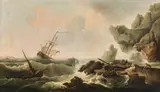 Stormy sea by follower of Claude-Joseph Vernet, oil on canvas, sold Oct 2016