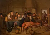 circle of Adrian Brouwer, Tavern scene, oil on panel