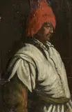 Study of a man by follower of Leandro Bassano, oil on paper on panel, offered Oct 2016