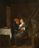 Hendrik Martensz Sorgh, Loving couple, oil on panel