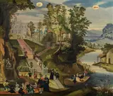 follower of Paul Bril, The months May and June, oil on canvas
