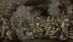 Gillis van Valckenborch, Wedding of Peleus and Thetis, c. 1600, oil (grisaille) on canvas