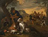 Adriaen de Gryeff, Hunting scene with elegant company