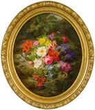Josef Lauer, Flower still life, 1865, oil on canvas