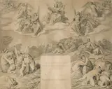 August von Wörndle, Es werden Zeichen geschehen an Sonne Mond und den Sternen, pencil on paper