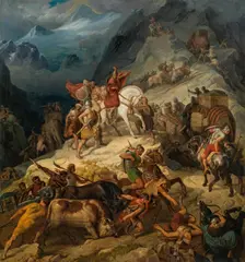 August von Wörndle, Hannibal's crossing of the Alps, 1866, oil on canvas