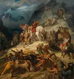 August von Wörndle, Hannibal's crossing of the Alps, 1866, oil on canvas