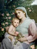 Gabriel von Max, Madonna of the Roses, oil on canvas