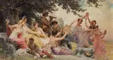 Alois Hans Schram, The spring festival, oil on canvas
