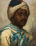 Leon Fortuński, An oriental man, 1887, oil on canvas