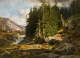 Anton Hansch, A forest in the high mountains, 1862, oil on canvas
