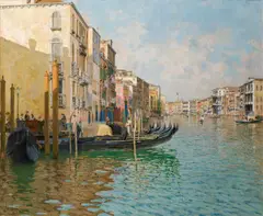 Raffaele Tafuri, Canal in Venice, oil on canvas