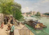 Theodor von Hörmann, A sunny afternoon at Quai du Louvre in Paris