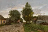 Eugen Jettel, Village road with horse and cart, c. 1891, oil on panel
