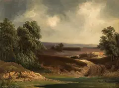 Théodore Müller, Landscape with horse and cart, 1863, oil on panel