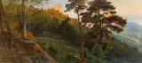 Anton Hlávacek, View of the Habsburg and the valley of the Aare, oil on canvas