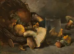 Still life with mushrooms by Karl Truppe, 1943, oil on cardboard, offered Oct 2016