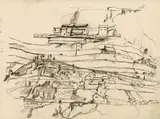 Herbert Boeckl, Eisenerz, ca. 1941, charcoal on paper