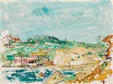 Wilhelm Thöny, Bathing area on French Riviera, 1933-36, oil on canvas
