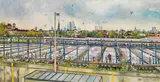 Edith Kramer, Water treatment plant / Greenpoint, 1995, oil on canvas