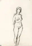 Herbert Boeckl, Standing female nude, ca. 1930, charcoal on paper