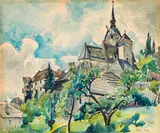 Oskar Laske, Althofen in Carinthia, watercolour on paper